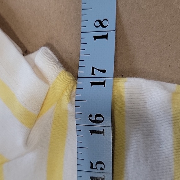 Talbots, Size S Yellow & White Striped Pima Cotton Tee with Braid Accent - Picture 7 of 10